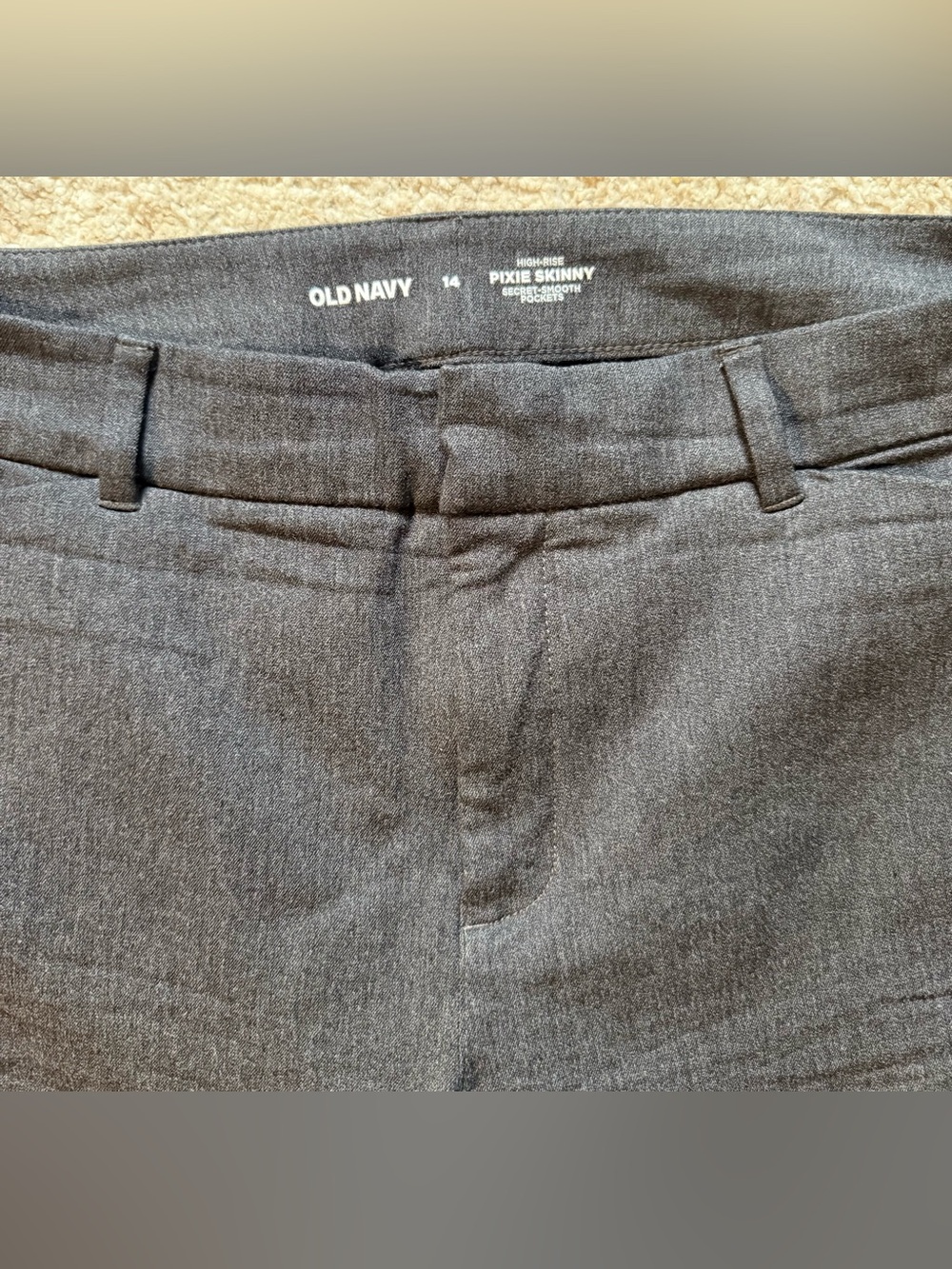 Old Navy Women’s Pixie Skinny Ankle Pants sz 14 charcoal dark gray high rise